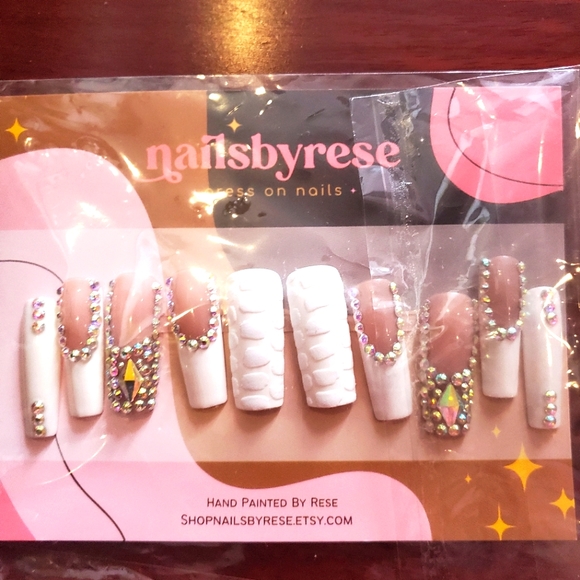 Pre- made press ons..size large.$50 for 1 pair or $80 for both - Picture 3 of 3